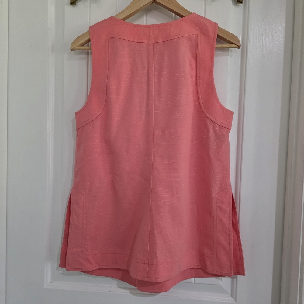 NWOT Trina Turk Sample‎ Sleeveless Linen Pink Tunic Top Medium - Picture 4 of 8